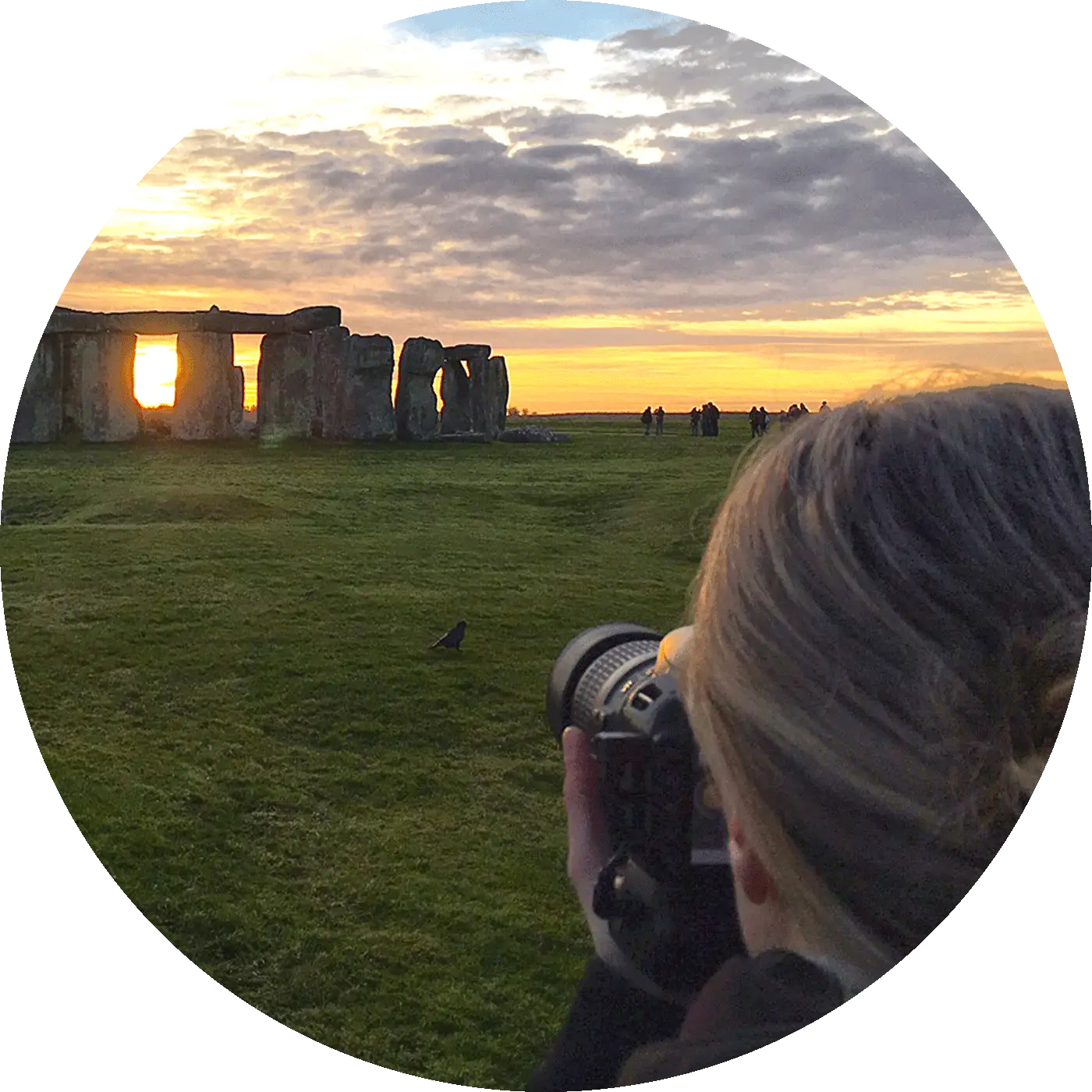 Amanda Jenkins photographing Stonehenge
