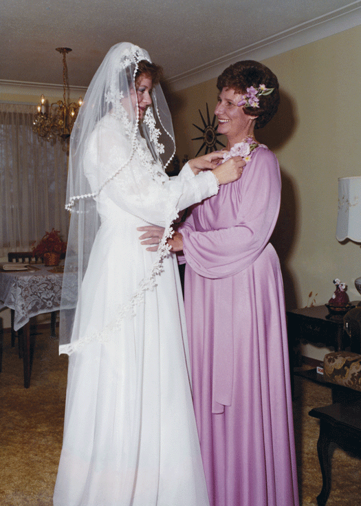 Restored wedding photograph with improved colour and contrast